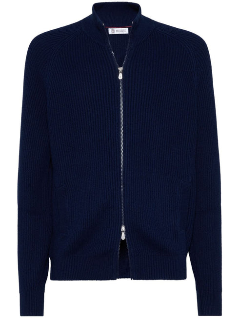 zip-up cotton cardigan